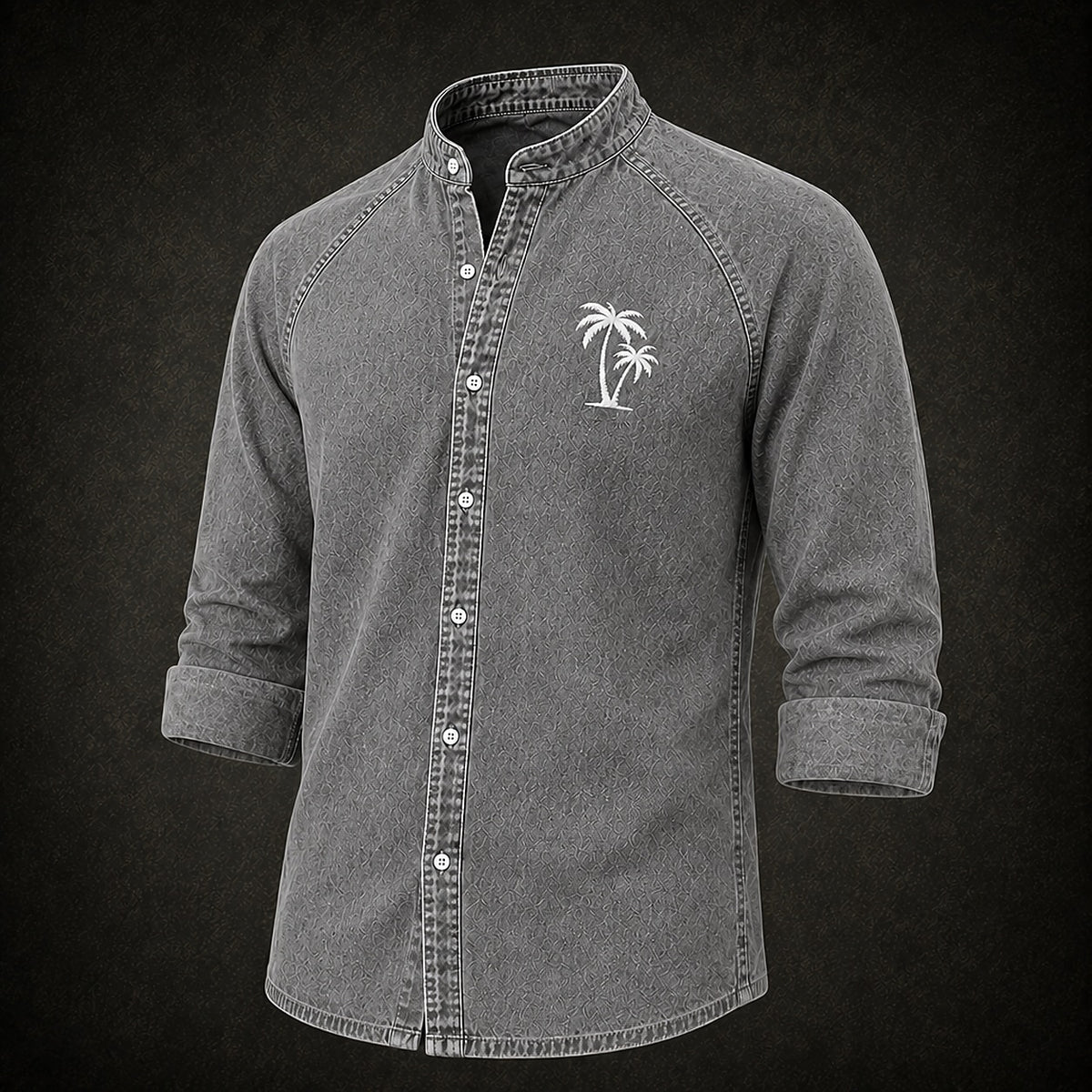 Broken-In Cotton Embroidered Denim Shirt