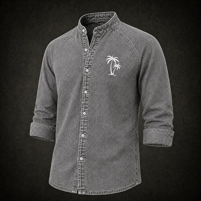 Broken-In Cotton Embroidered Denim Shirt