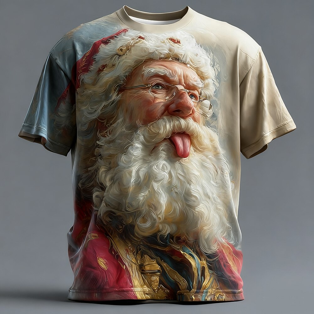 Artistic Santa Christmas Holiday Tee