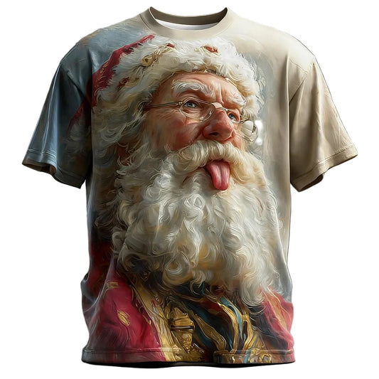 Artistic Santa Christmas Holiday Tee