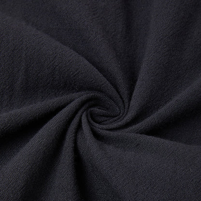 Men’s Sleeveless Linen Shirt - Mandarin Collar
