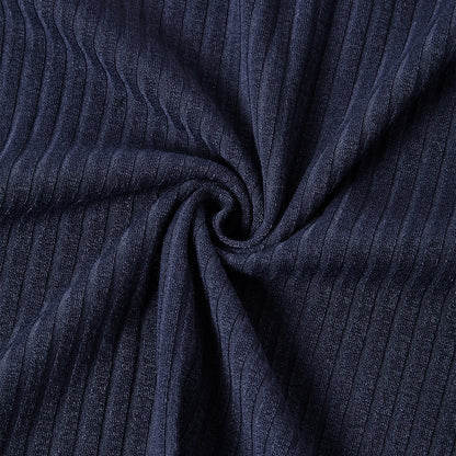 Ribbed Knit Polo Shirt-Modern Color‑Block