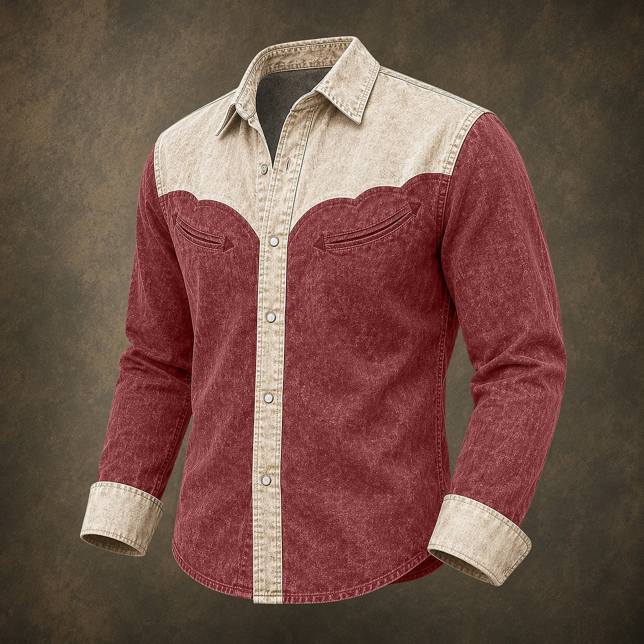 Vintage Washed Cotton Western Shirt