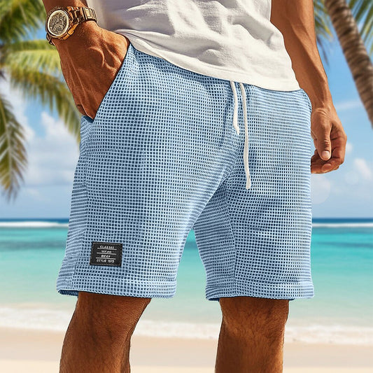 Men's Waffle Shorts With Elastic Waist