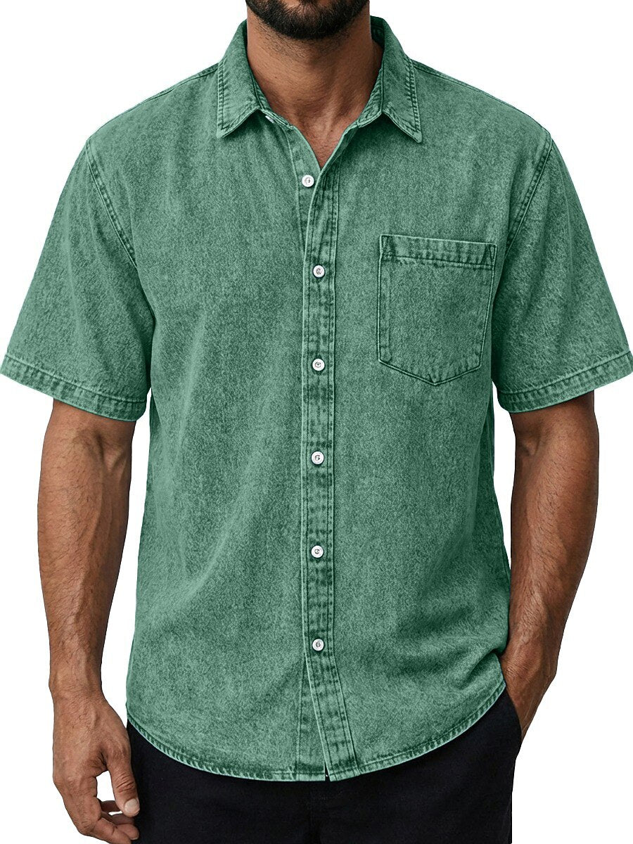 Vintage Washed Cotton Pocketed Shirt
