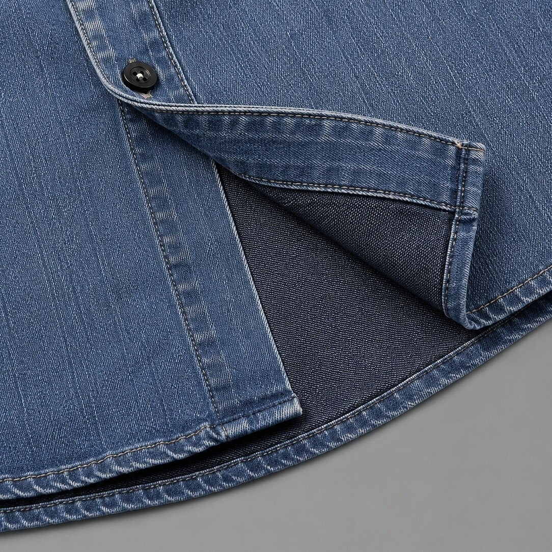 Relaxed Washed Cotton Button Up Shirt