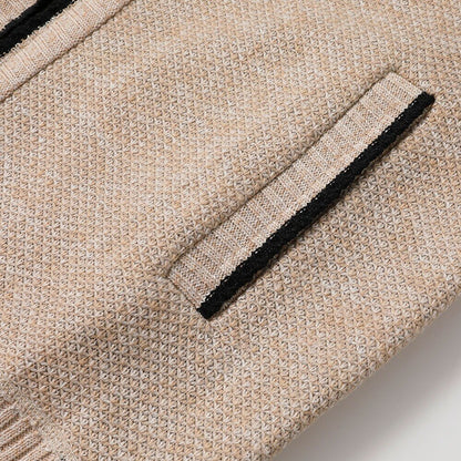 Fleece Ribbed Knit Zip Up Sweater