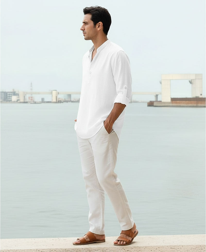 Men's Everyday Linen Shirt - Long Sleeve Button-Up