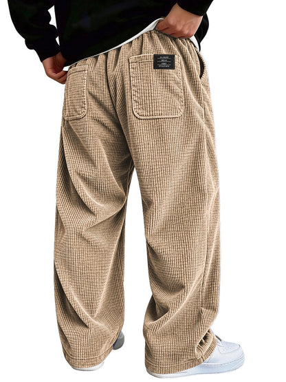 Textured Waffle Pants With Pockets