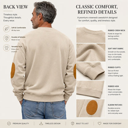 Patchwork Corduroy Crew Neck Sweatshirt