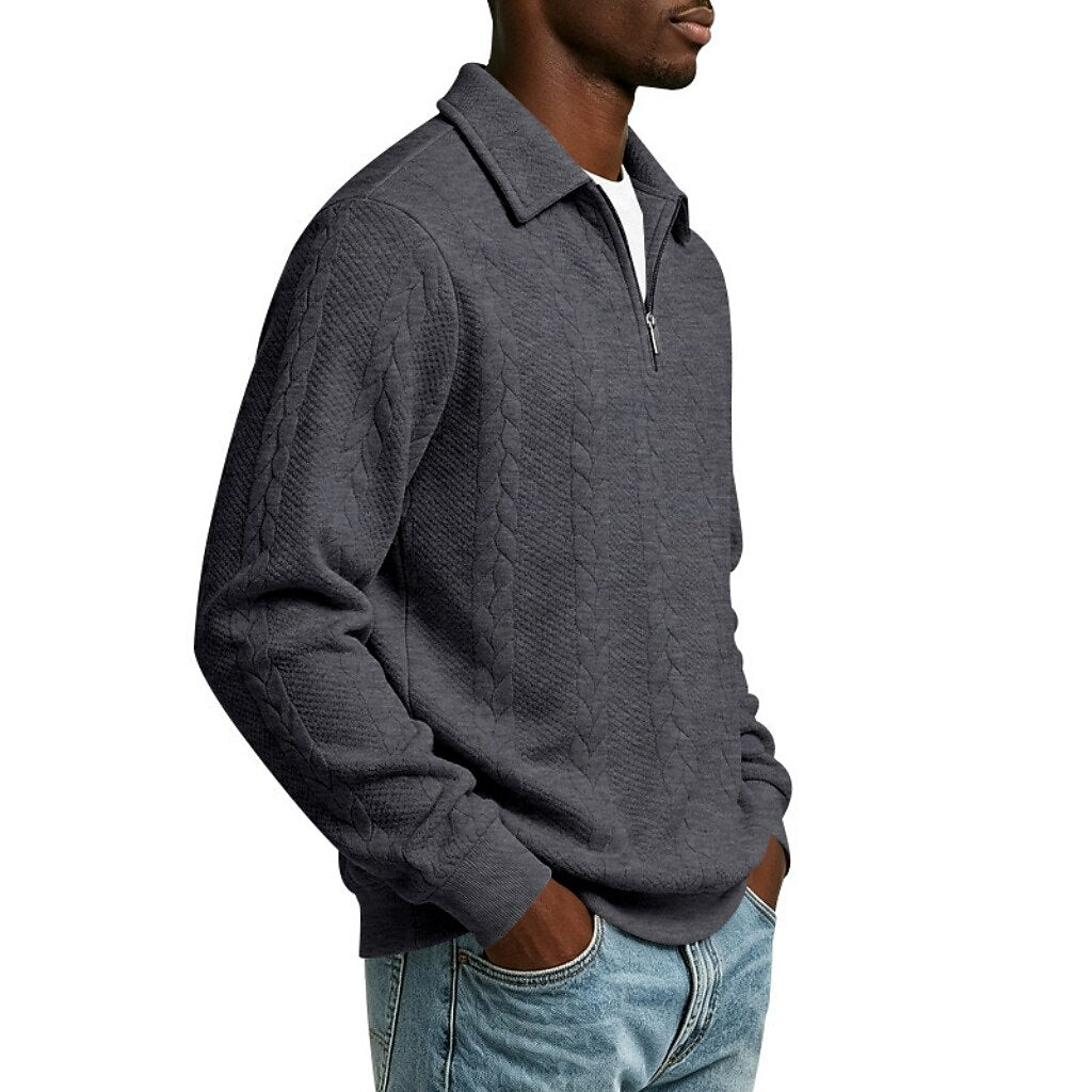 Comfort Jacquard Quarter Zip Polo