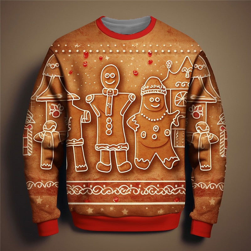 Christmas Gingerbread Casual Holiday Graphic Sweatshirt
