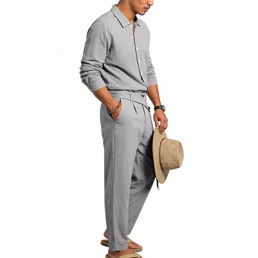 Cotton Linen Set-Shirt and Pants