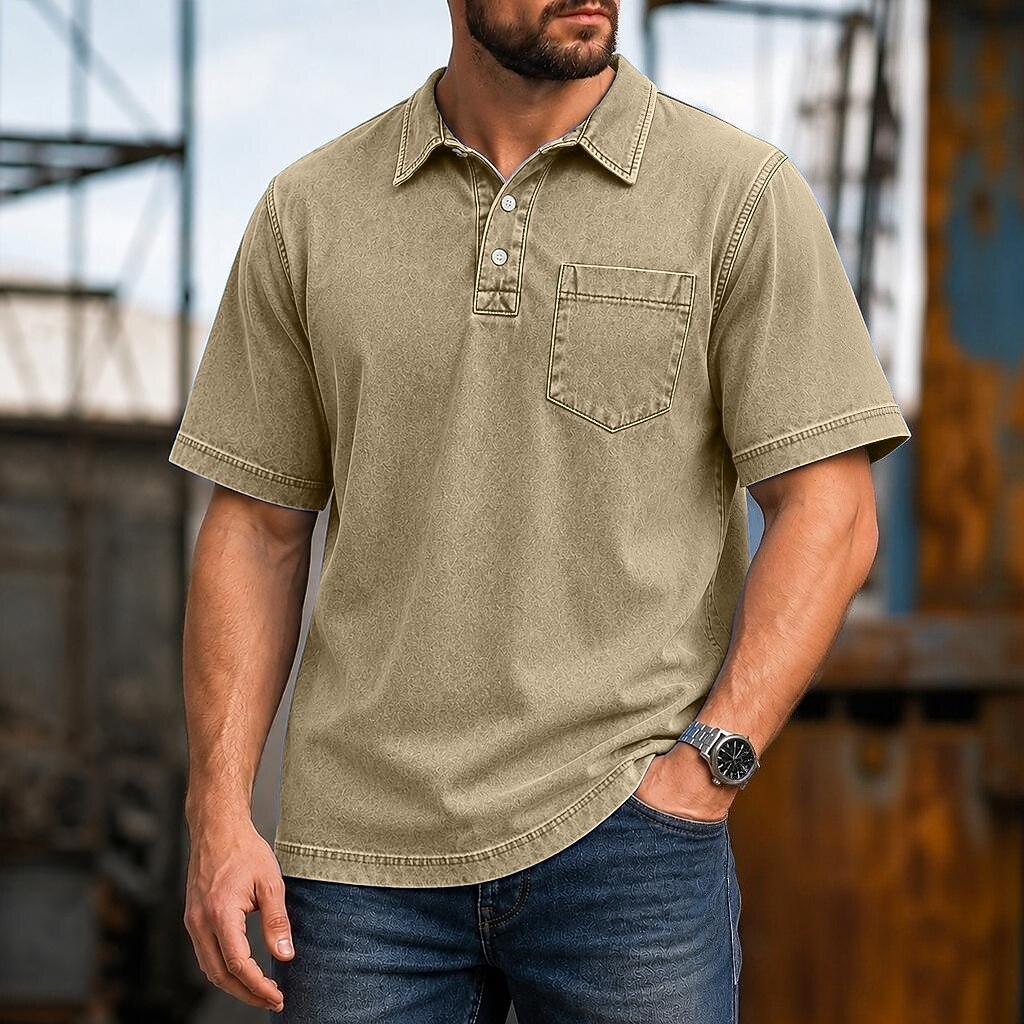 Broken-In Cotton Polo Shirt