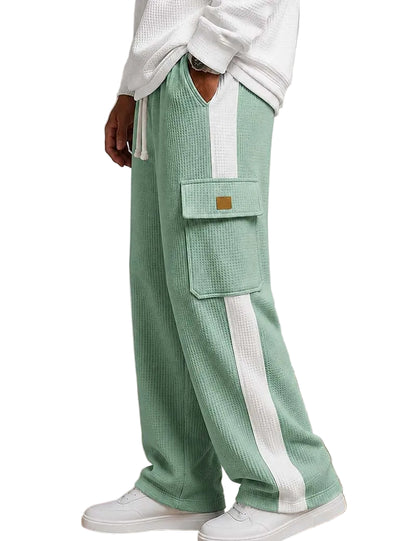 Relaxed Colorblock Waffle Pants