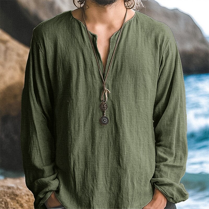 Men's Vacation Linen Shirt - Light & Comfortable