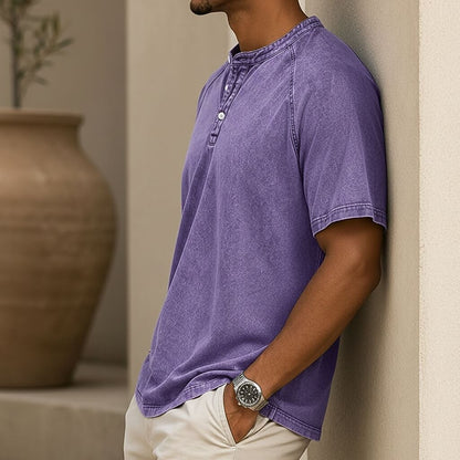 Soft Washed Cotton Henley Shirt