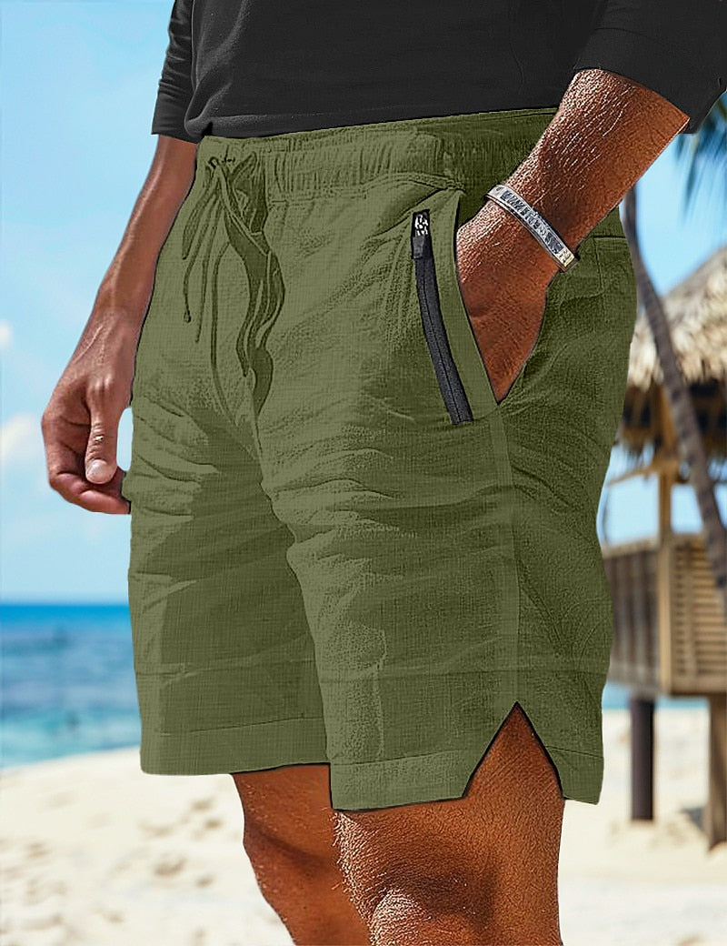 Men's Summer Linen Shorts-Multi-Pocket, Casual & Comfortable