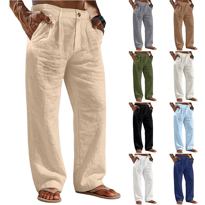 Lightweight Linen Baggy Pants - Comfortable Holiday & Vacation Wear