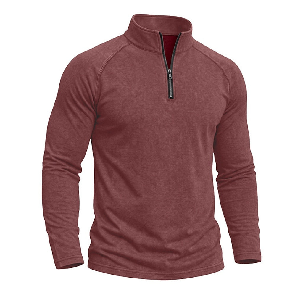 Relaxed Washed Cotton Henley Shirt