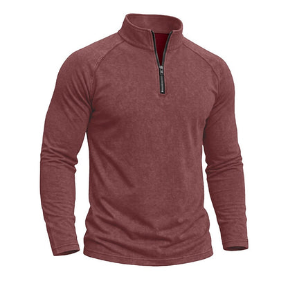 Relaxed Washed Cotton Henley Shirt