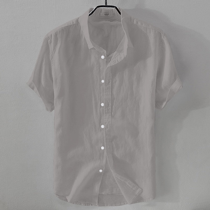 Men's Linen Summer Shirt - Casual Button-Up
