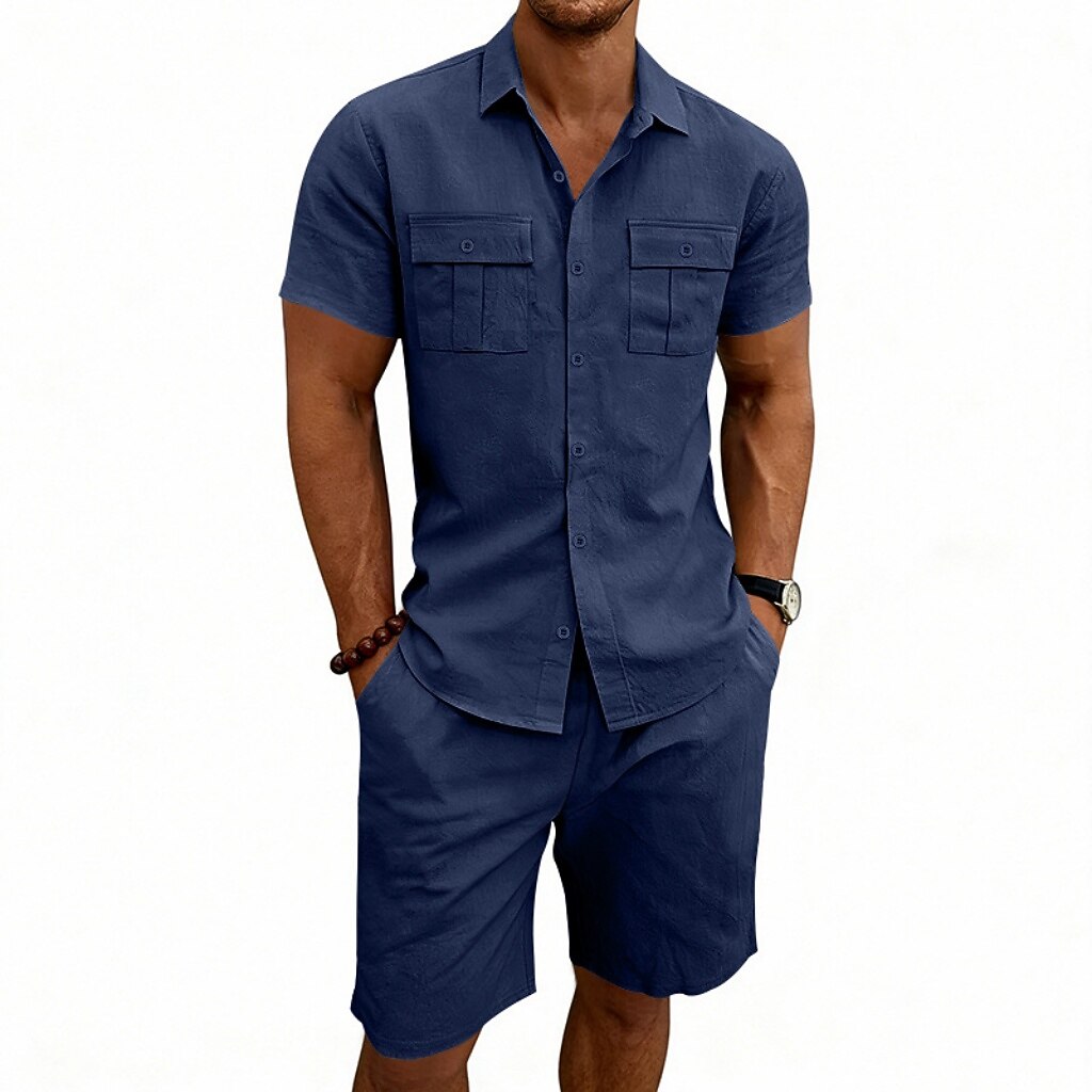 Men's Linen Shirt & Shorts Set