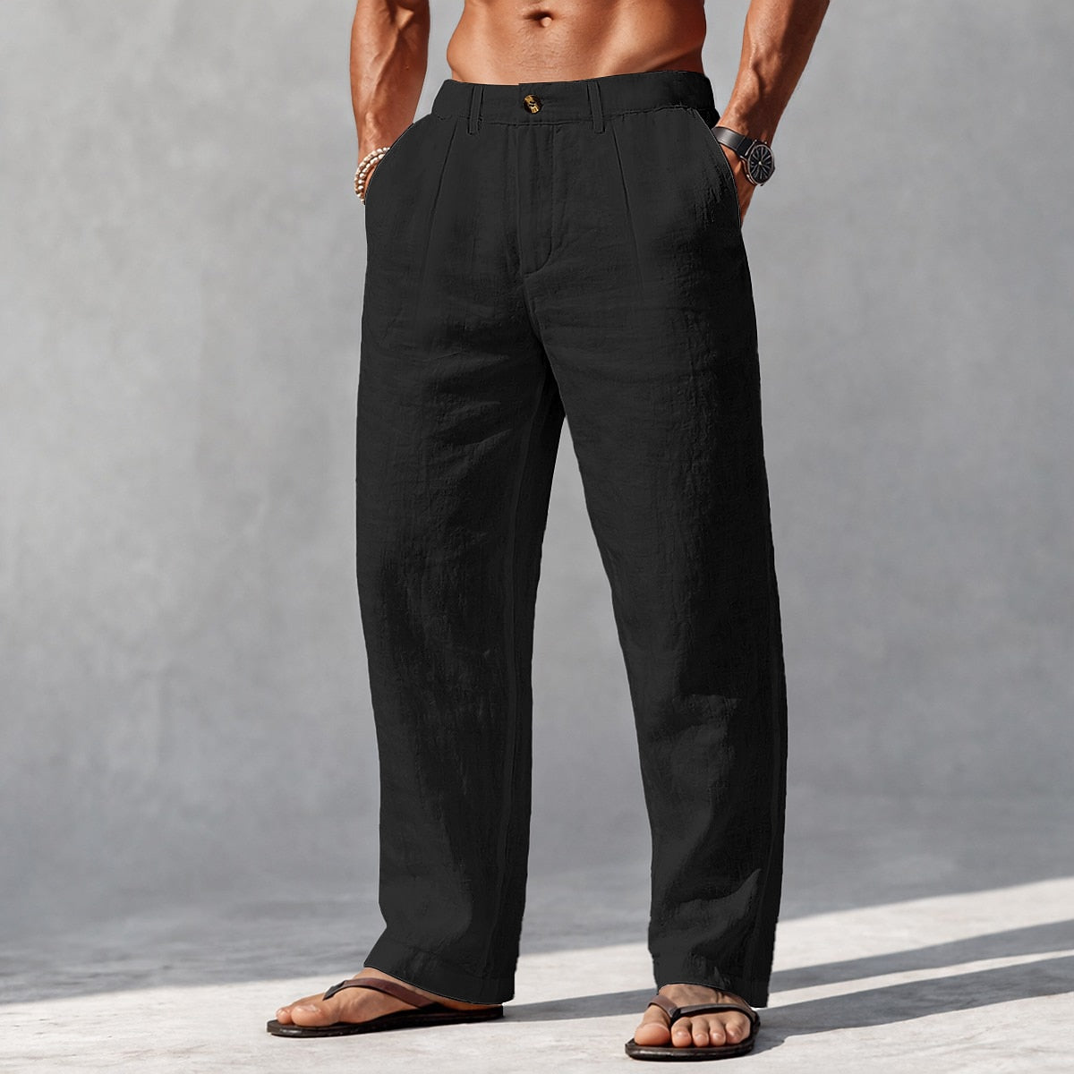 Men's Cotton Linen Pants - Light, Comfortable & Casual