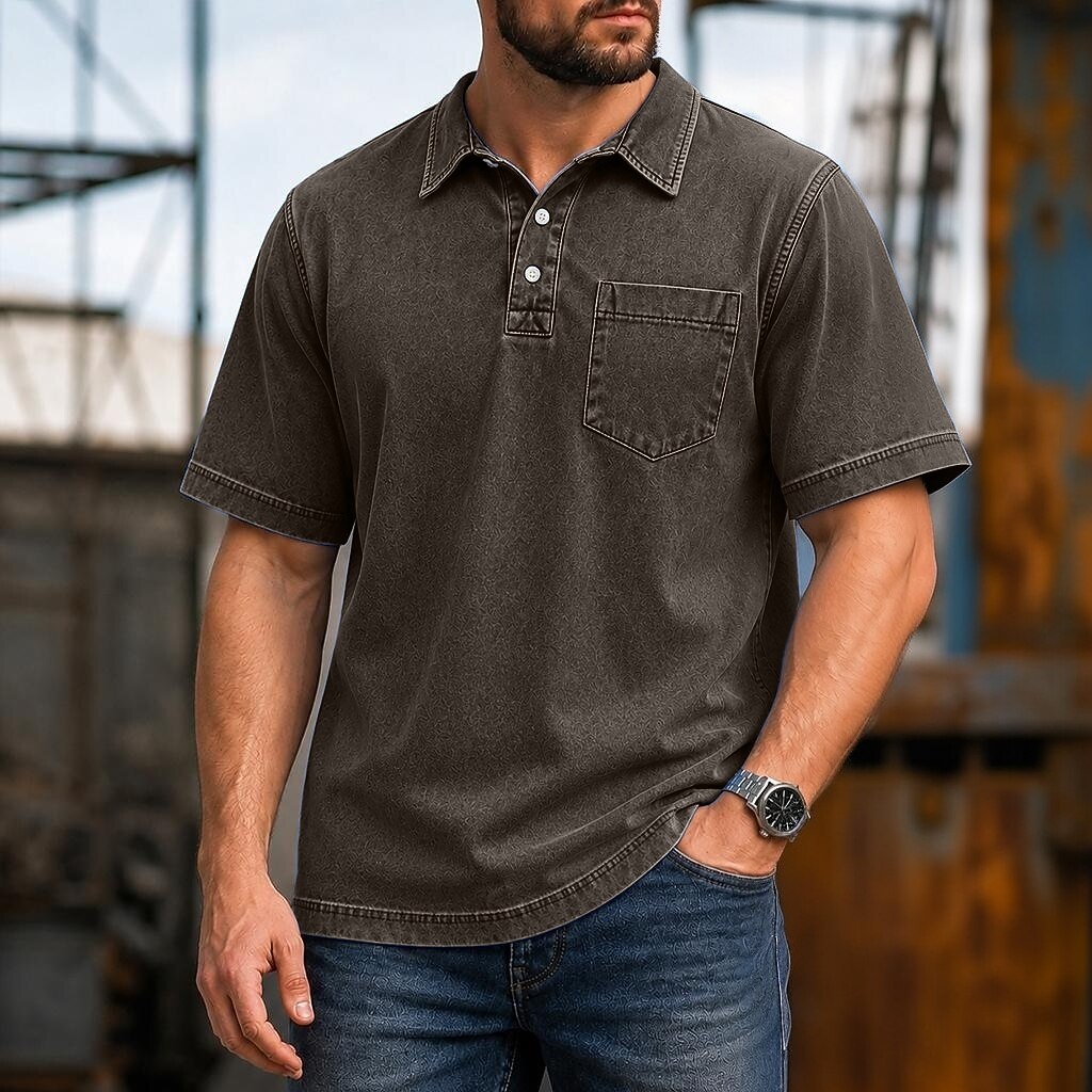 Broken-In Cotton Polo Shirt