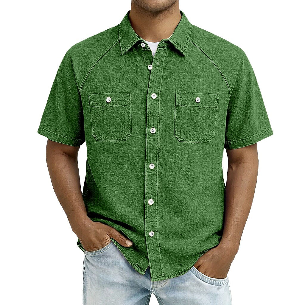 Men's Casual Shirt -100% Cotton Acid Wash