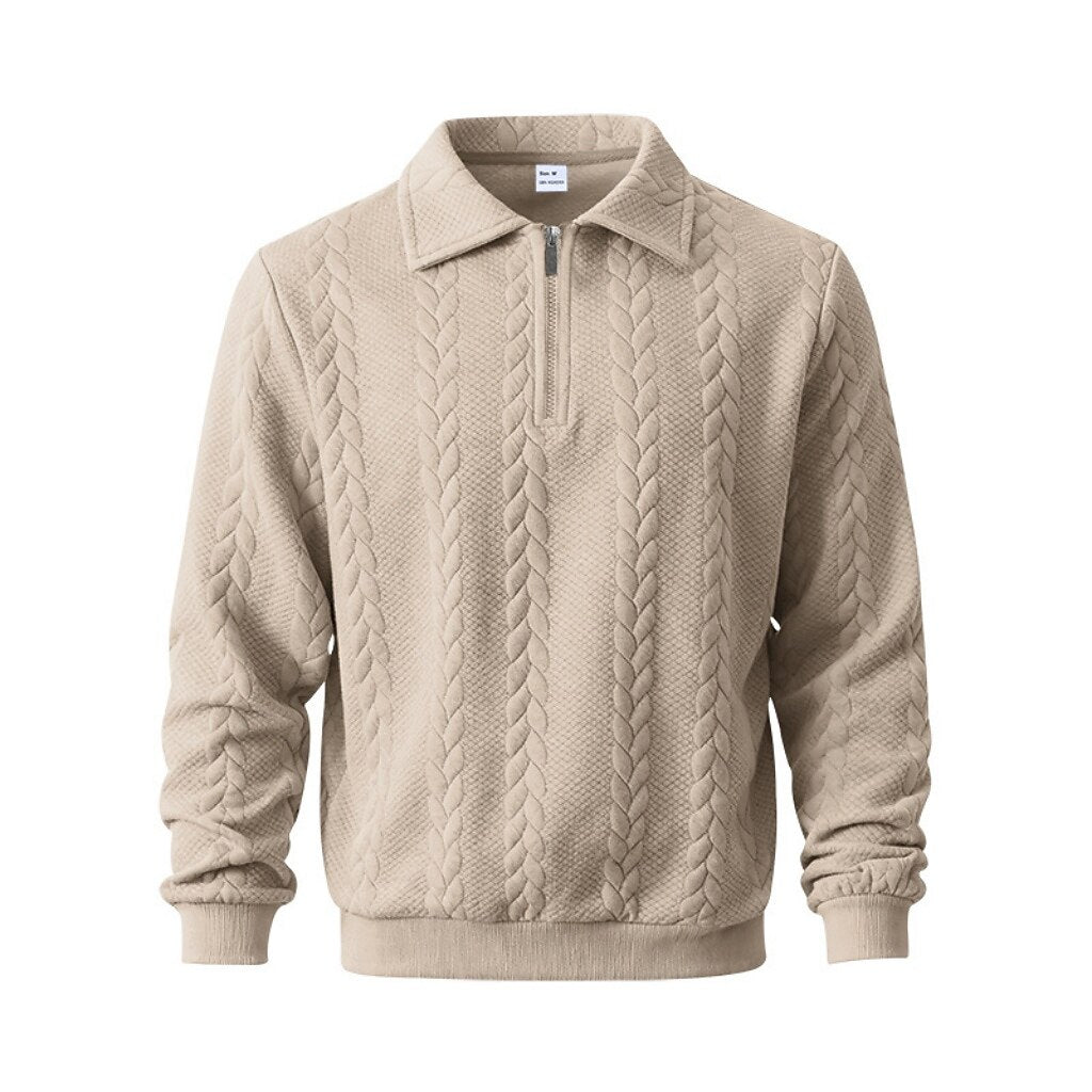 Comfort Jacquard Quarter Zip Polo