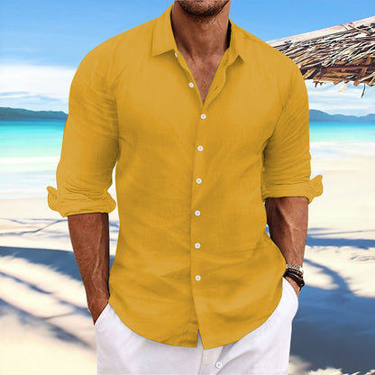 Men's Linen Summer Shirt - Casual Button-Up for Everyday Comfort