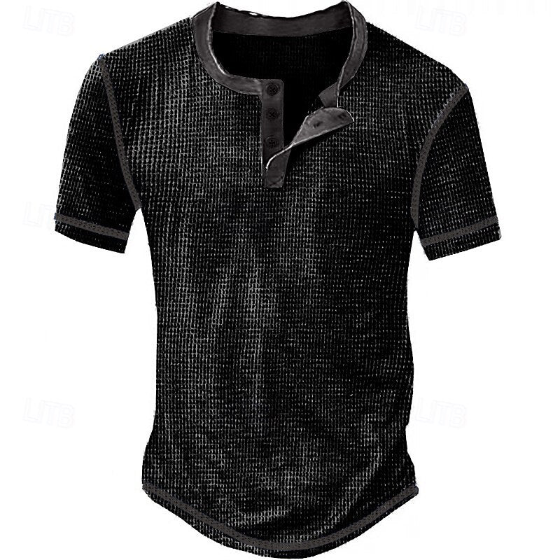 Men's Waffle V-neck T-Shirt