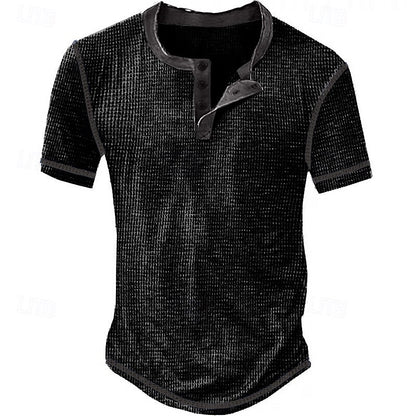 Men's Waffle V-neck T-Shirt