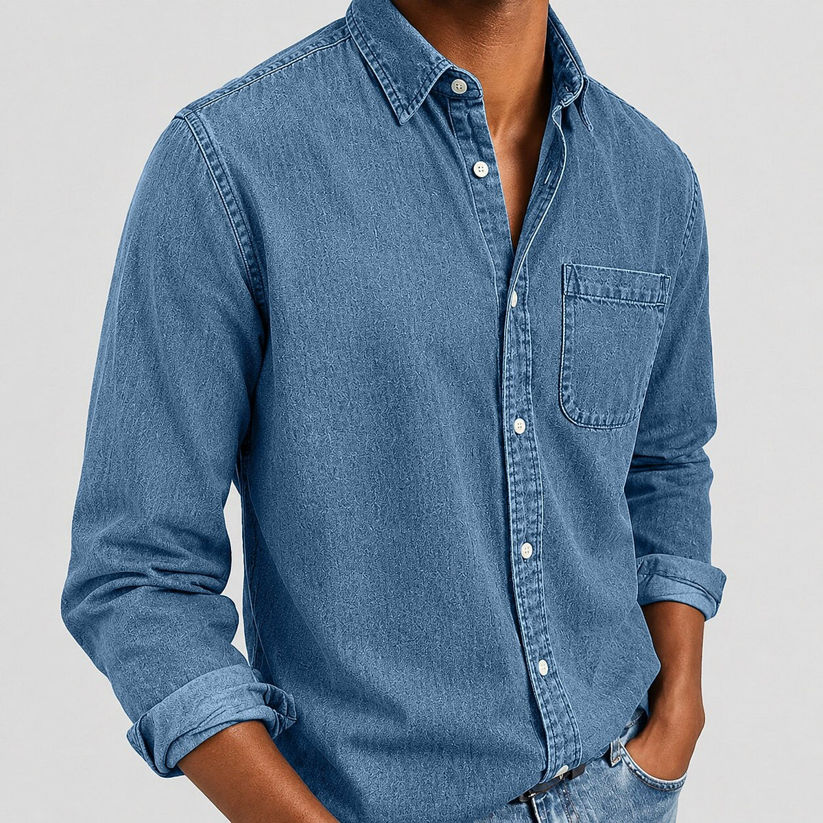 SoftFade Washed Denim Pocket Shirt