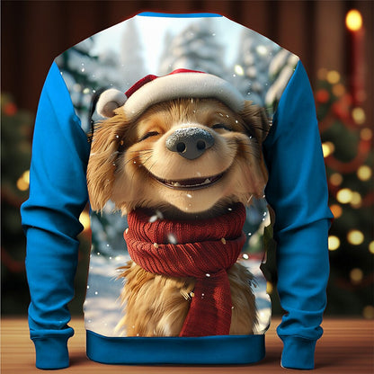 Christmas Funny Dog Graphic Crewneck Sweatshirt