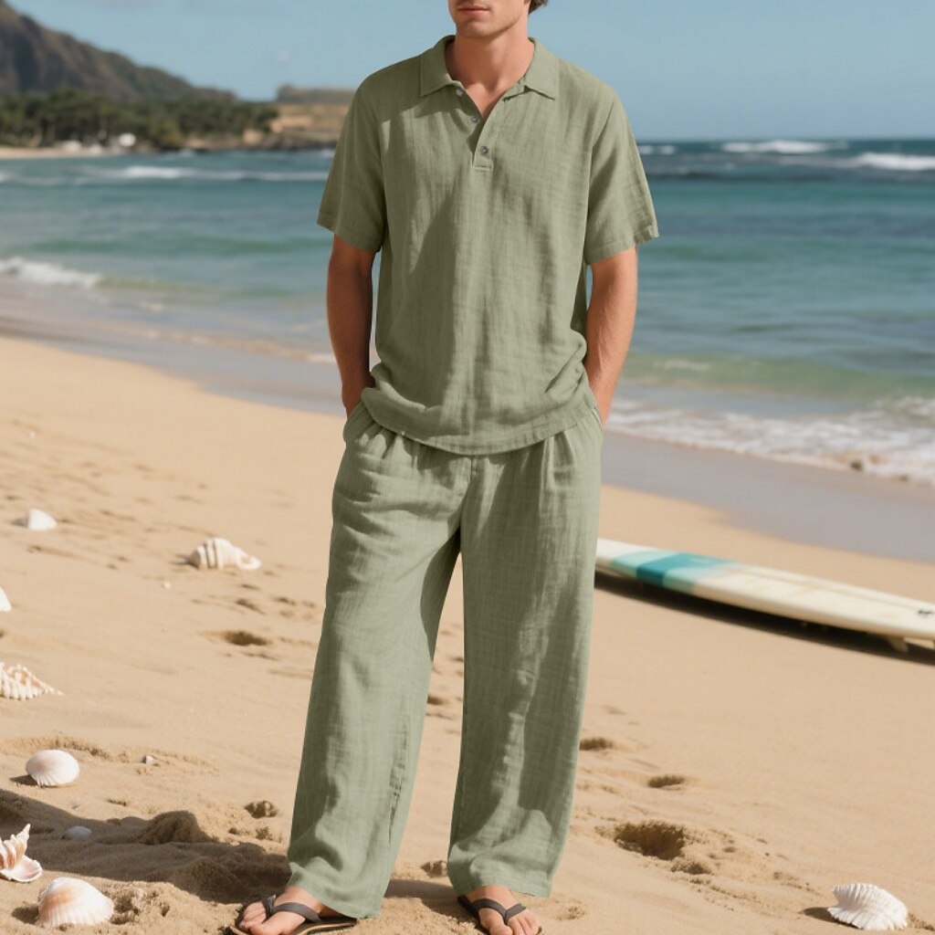 Cotton Linen Set-Shirt and Pants