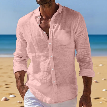 Casual Cotton Linen Shirt - Breathable and comfortable