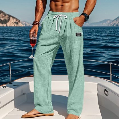 Men's Elastic Waist Linen Pants - Soft, Breathable Summer Style