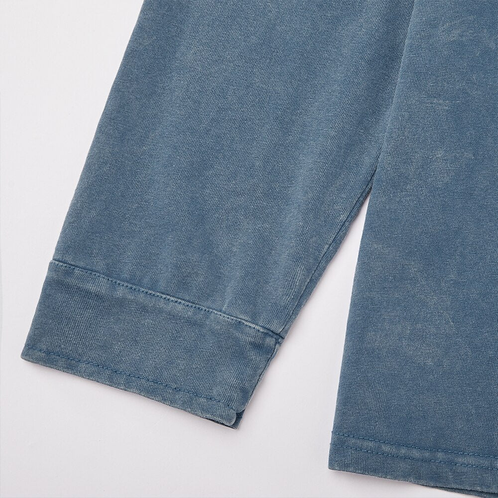 Vintage Washed Cotton Henley T-Shirt