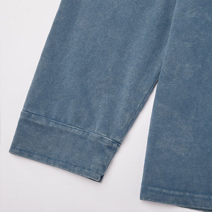Vintage Washed Cotton Henley T-Shirt