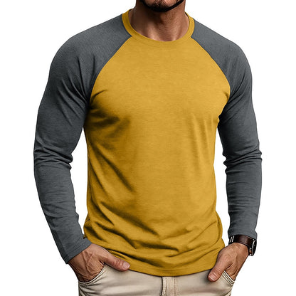 Casual Colorblock Long Sleeve T-shirts
