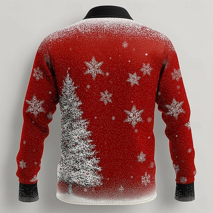 Men's Christmas Faux Collar Tuxedo Shirt