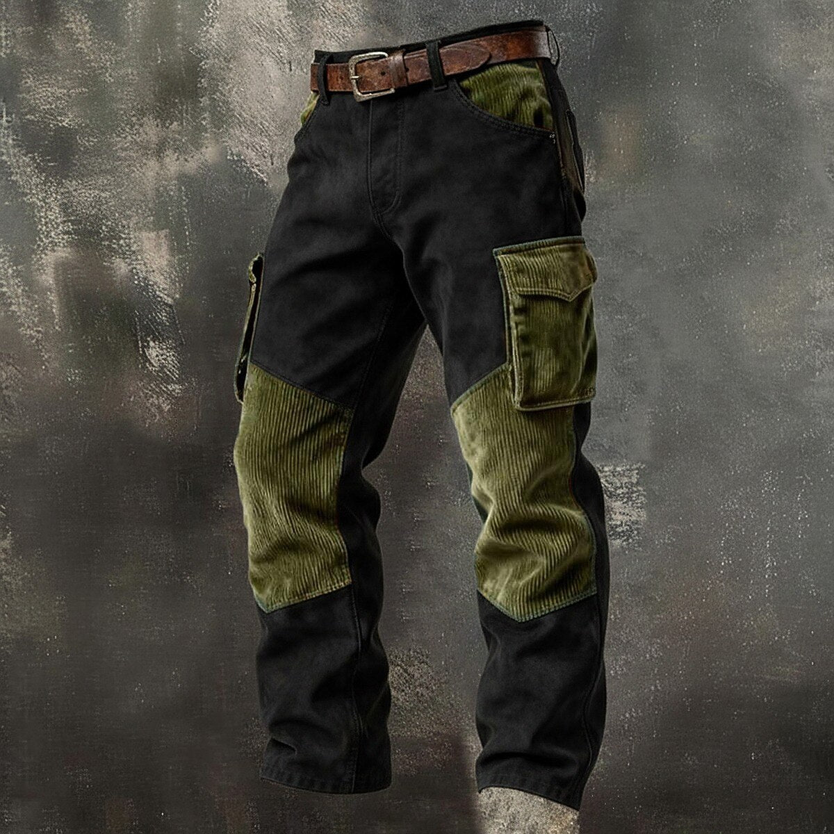 Pocketed Corduroy Cargo  Pants