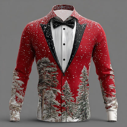 Christmas Suit Tie Costume Button Shirt