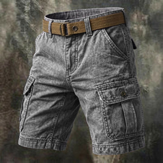 Vintage Washed Cotton Cargo Shorts
