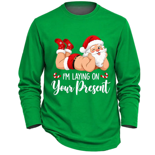 Men's Christmas Santa Funny Longsleeve Tee