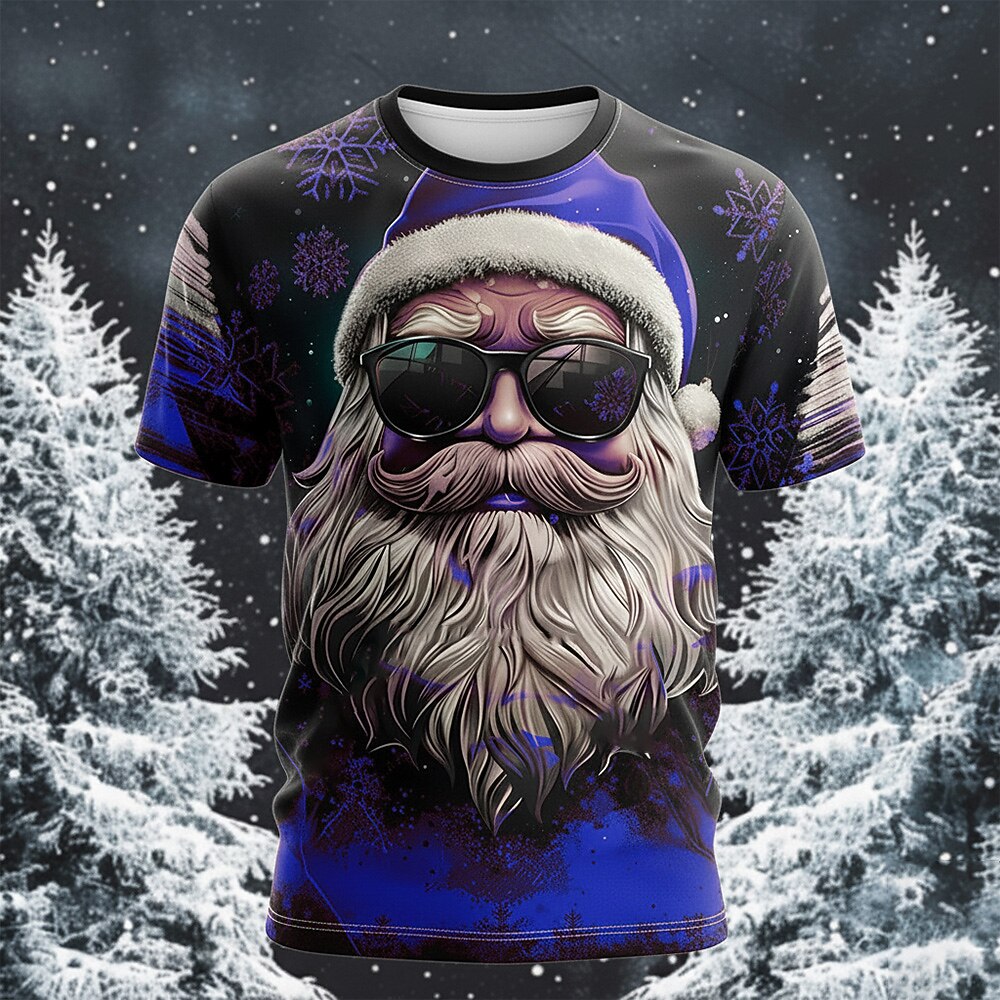 Colorful Santa Christmas Party Tee