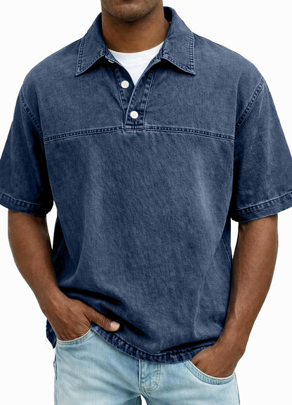 Acid Wash 100% Cotton Polo Shirt