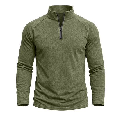 Relaxed Washed Cotton Henley Shirt